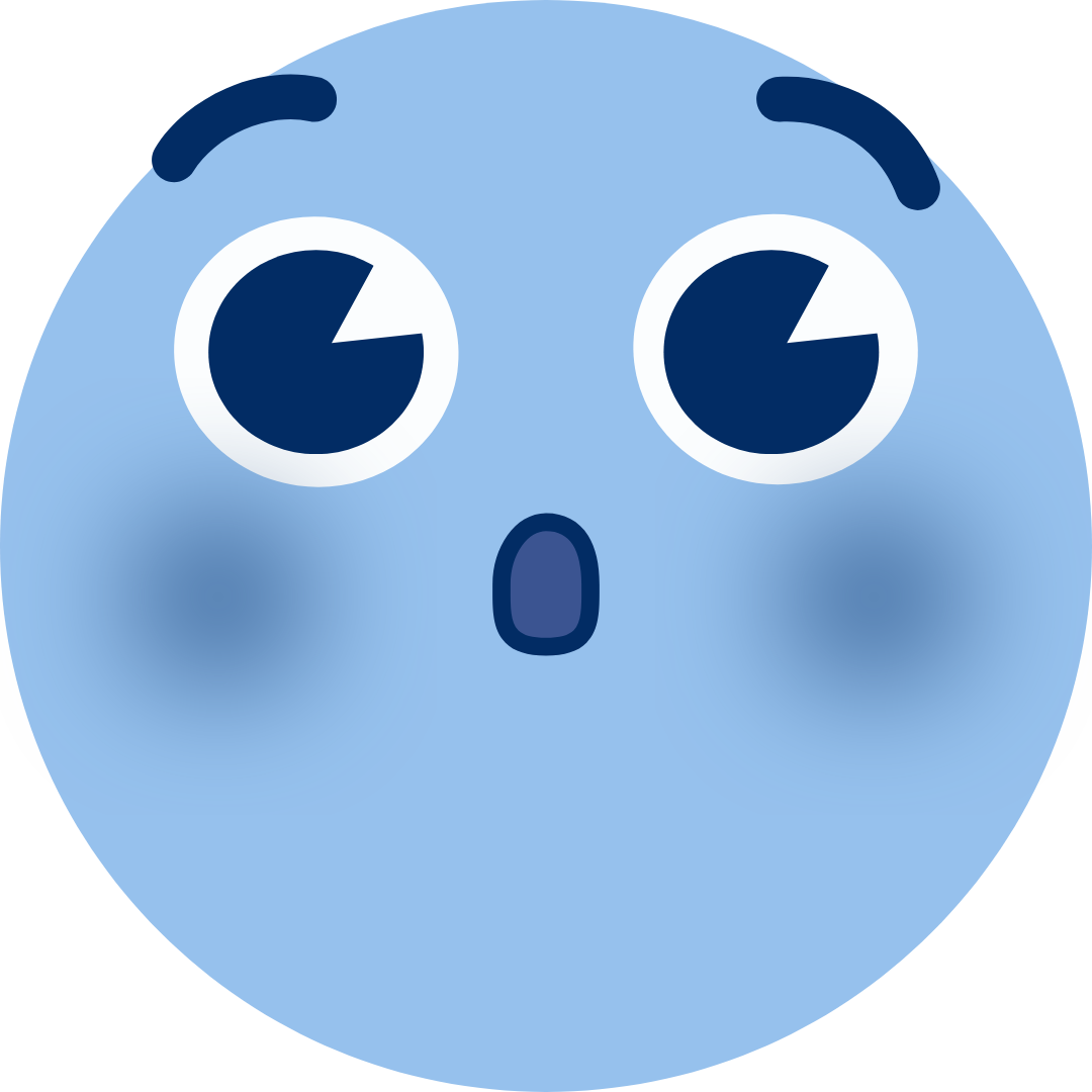 Shocked, blushing emoji face.